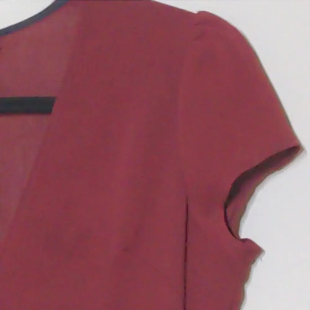 Reformation Burgundy Dress V-neck Fit and Flare Cap Sleeves S - Picture 3 of 9